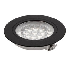 LED 12V - 2W RECESSED DOWNLIGHTS BLACK FINISH CAMPERVAN CARAVAN MOTORHOME LIGHT