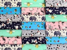 Fabric patchwork squares 30 x 5” (12.5cm) cotton quilting novelty charm pack Z85