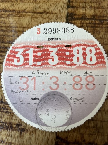Old vintage tax disc - vintage, march
