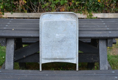 Vintage old metal wash - old,