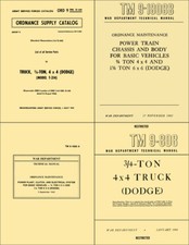 1941-1947 Dodge WC Military 4 Book Set of Shop Manuals and Parts Catalog 3/4 ton