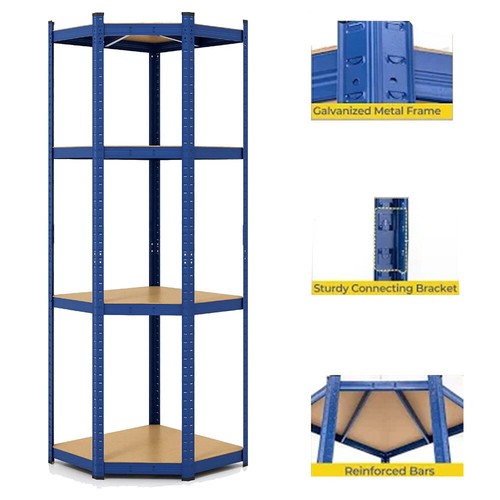 Blue corner shelving racking - blue,