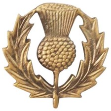 Scottish Glengarry Cap Badges Thistle Emblem Antique Finish/Army Cap Badge 2"