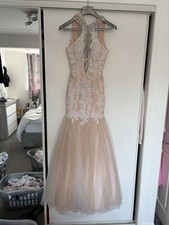 Morilee by Madeline Gardner nude white lace prom dress