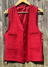 Red Moleskin Waistcoat Size