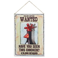 Wallace and Gromit Feathers McGraw Wanted Poster Metal Wall Sign