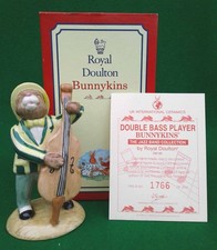 ROYAL DOULTON DOUBLE BASS PLAYER BUNNYKINS JAZZ BAND - LTD EDN, COA & BOX -DB185
