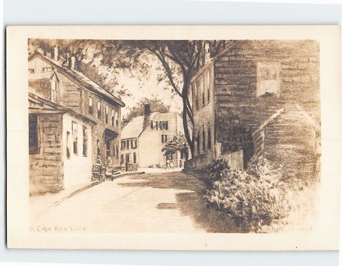 Postcard countryside street - postcard,