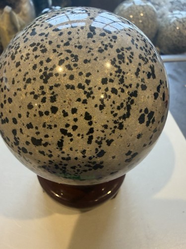 Large dalmatian jasper sphere - dalmatian,