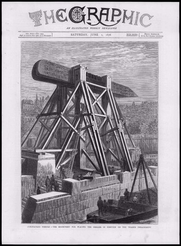 1878 antique print london - antique,