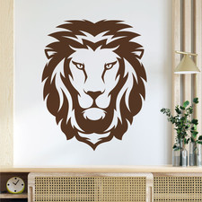 Lion Head, Africa Tribal Art - Bedroom Decal Wall Sticker