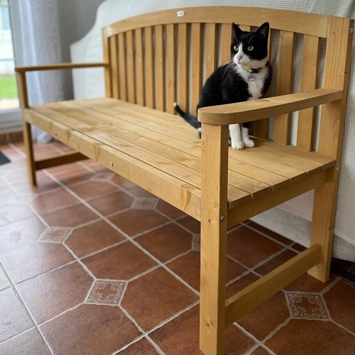 Rustic wooden garden bench - wooden,