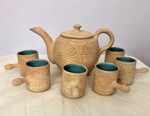 Hand carved tunisian pottery - carved,
