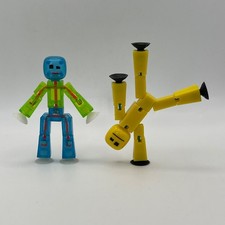 Stikbot Action Figures - Poseable Stop Motion Animation Toy - Blue & Yellow #T