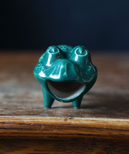 Rare 1930s majolica toad - majolica,