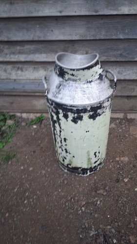 Large aluminum milk - churn, for