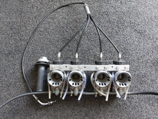 Bank of Four Amal Mk2 Concentric Carburetors 30mm. Inc Throttle and Cables.