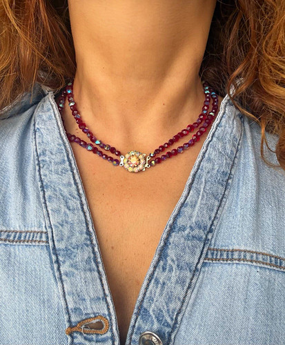 Vintage double strand red - double-strand,