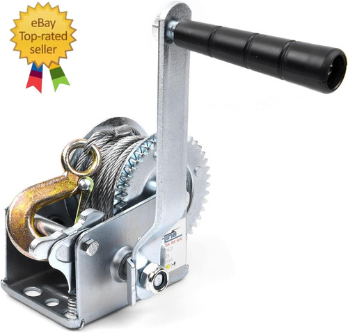 600lbs hand winch steel cable - winch,