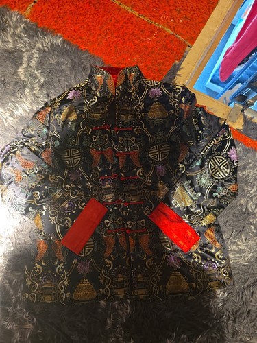 Vintage black gold - black, brocade