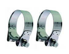 KAWASAKI ZZR600 (1990-01) STAINLESS STEEL EXHAUST SILENCER CLAMPS (PAIR) 