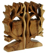 Hand Carved Owl Tree Wooden