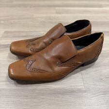 Jeffery West Shoes Mens UK9.5 Brown Leather Brogues Slip On Smart Autograph M&S