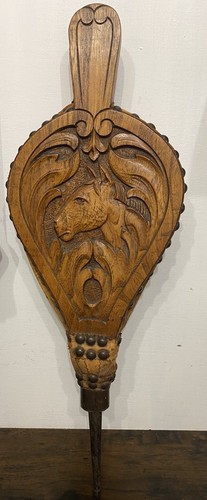 Antique carved wooden bellows - carved,