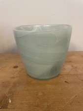 Light Blue Glass Plant Pot