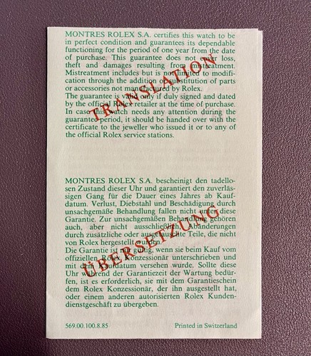 Rolex translation leaflet - rolex,