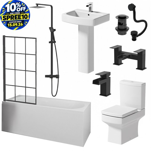 Complete bathroom suite black - bathroom,