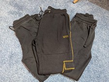 3 Pair Black Mens Joggers Bundle Size S Boohoo/M&S