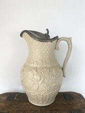 Antique Syrup Jug With Pewter