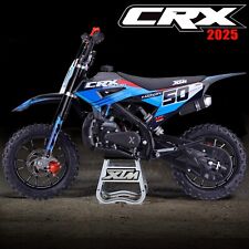 XTM CRX 2025 Kids 49cc 50cc Automatic Petrol 2-Stroke Mini Dirt Bike Black Blue