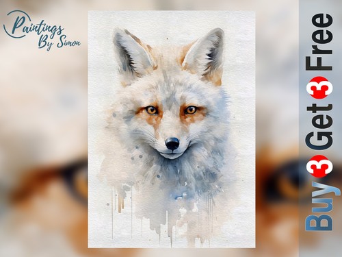 Arctic fox print on - arctic, 5"x7"