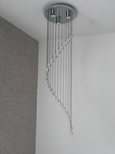 Spiral 5 Light Chandelier In Chrome And Crystal