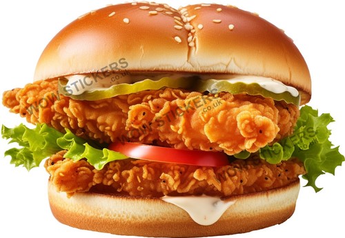 Chicken burger sticker - chicken, b