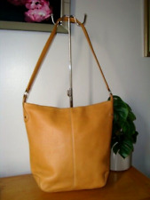 SUPERB VINTAGE TAN FOSSIL SOFT LEATHER LARGE SHOULDER BUCKET BAG HANDBAG VGC