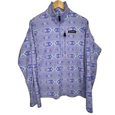 Berghaus Fleece Womens Medium Purple Prism Print Trango Half Zip Long Sleeve