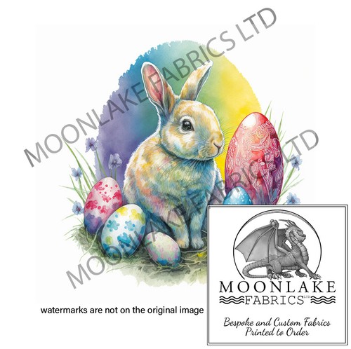 Easter bunny rabbit with eggs - with,