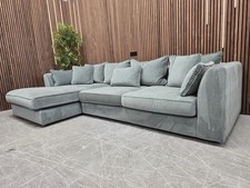 Designer Label Harrington Large LHF Corner Chaise Sofa In Jade Dusk RRP-£2549