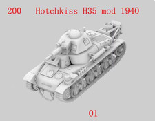 3D Printed 1/72 French Hotchkiss H35 mod 1940 Light Tank Unpainted Model Kit-1