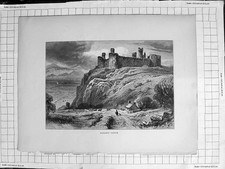 Original Old Antique Print