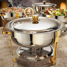 Chafing Dishes for Buffet 4 Pack, 6QT [Worry-Free Assemble] Food Warmers for Par