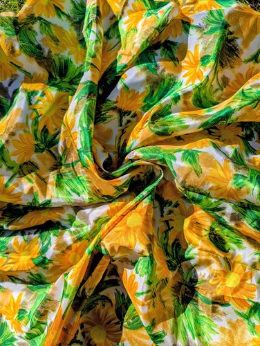 Vintage floral fabric 60s 70s - vintage,