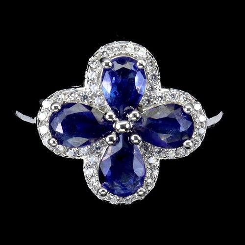Silver ring sapphire - silver, genuine