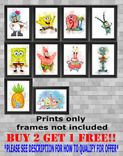 Spongebob Squarepants Children's Bedroom Wall Art Print Picture Gift A5 A4 A3