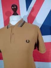 Fred Perry Multi Tipped Polo - L/XL - Mustard - Mod Casuals 60's