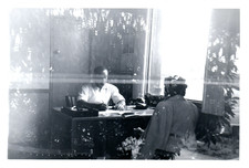 1950s Man Writing At Desk