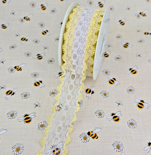 White lemon eyelet - lemon, knitting